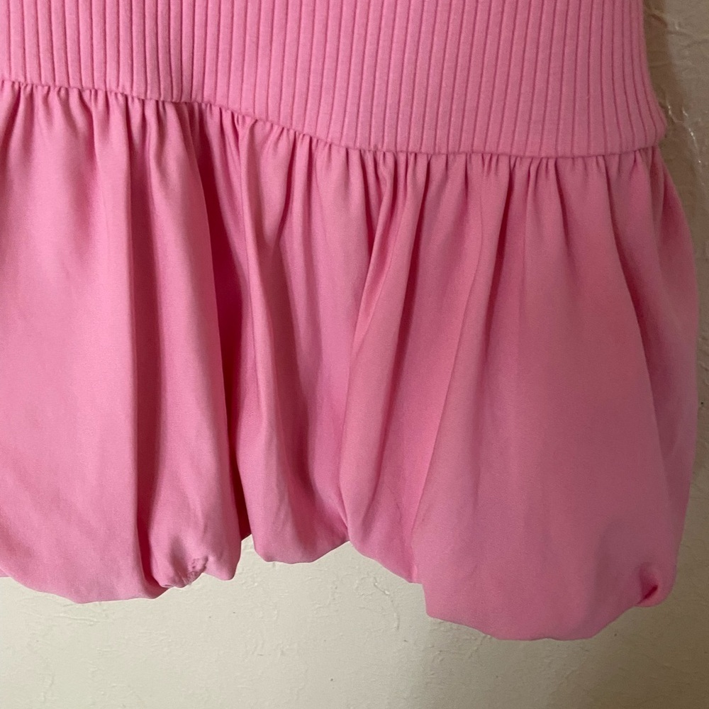 Zara Pink Sheath Dress Mock Neck Sleeveless Cocktail - Picture 9 of 11